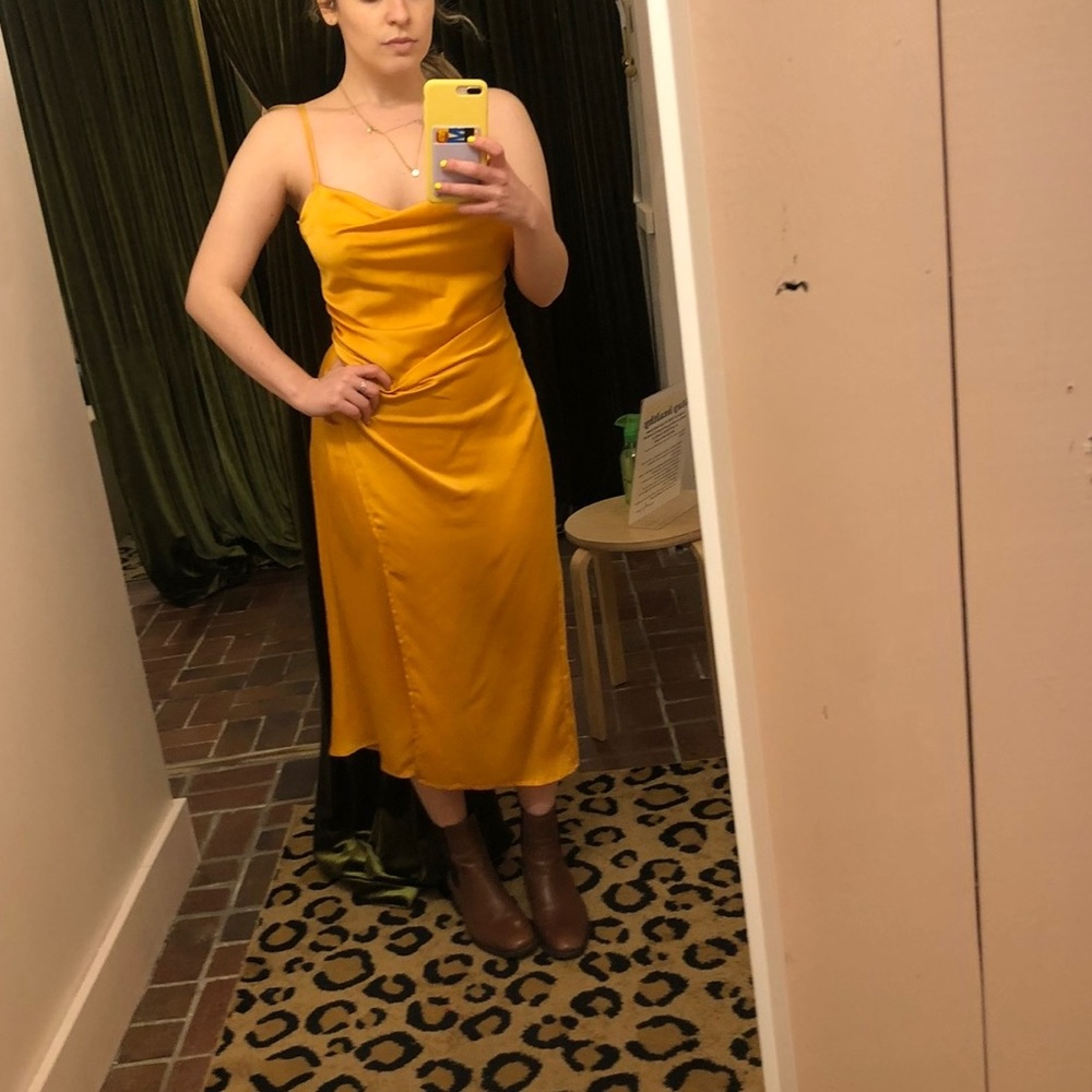 Golden yellow bridesmaids dress